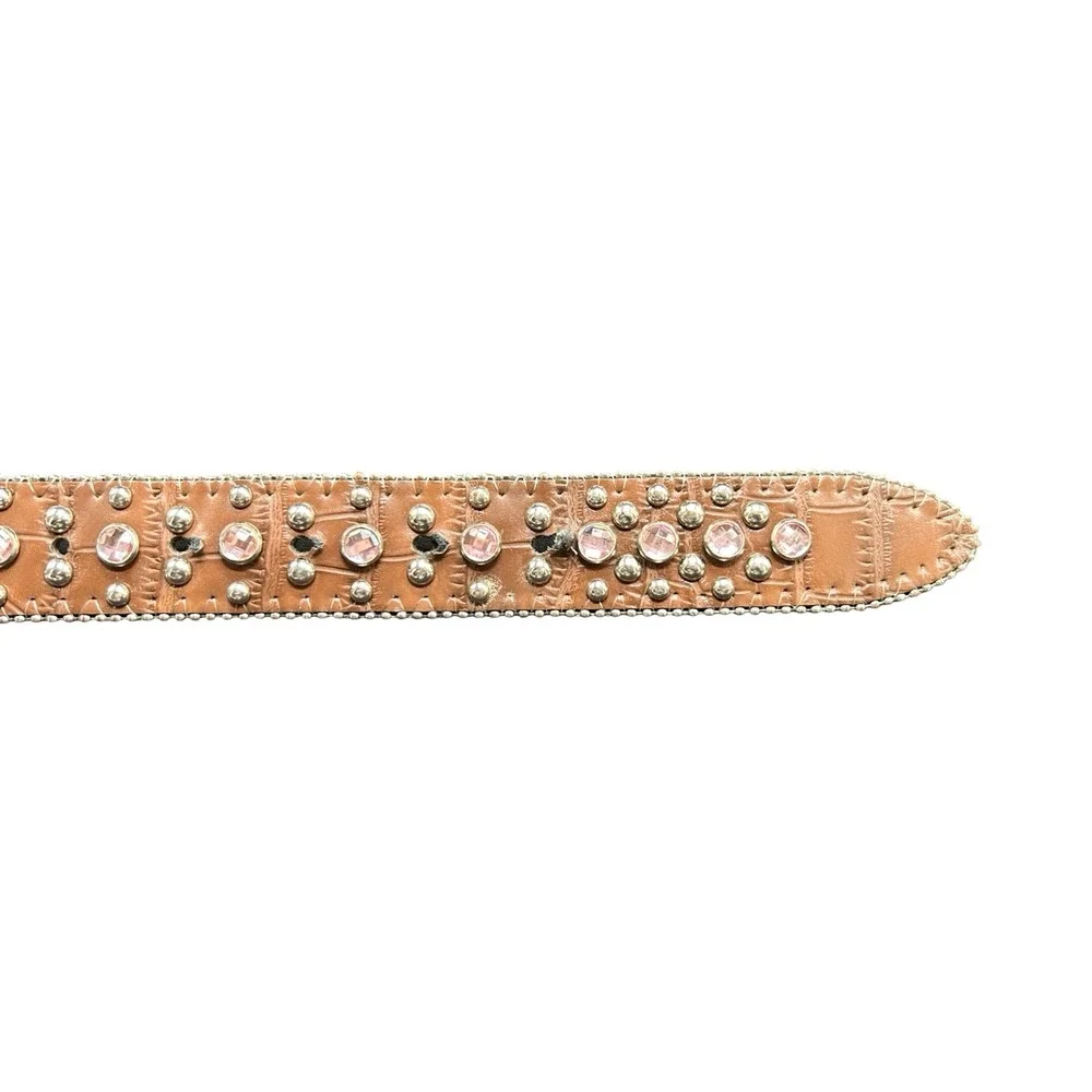 Nocona Girls Western Belt Strap Only Size 26 Pink Rhinestone Croc N4425202
